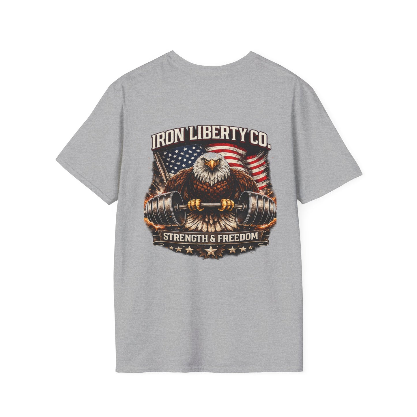 Iron Liberty Co. T-Shirt — Strength & Freedom Bald Eagle Workout Tee