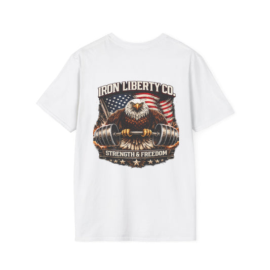 Iron Liberty Co. T-Shirt — Strength & Freedom Bald Eagle Workout Tee