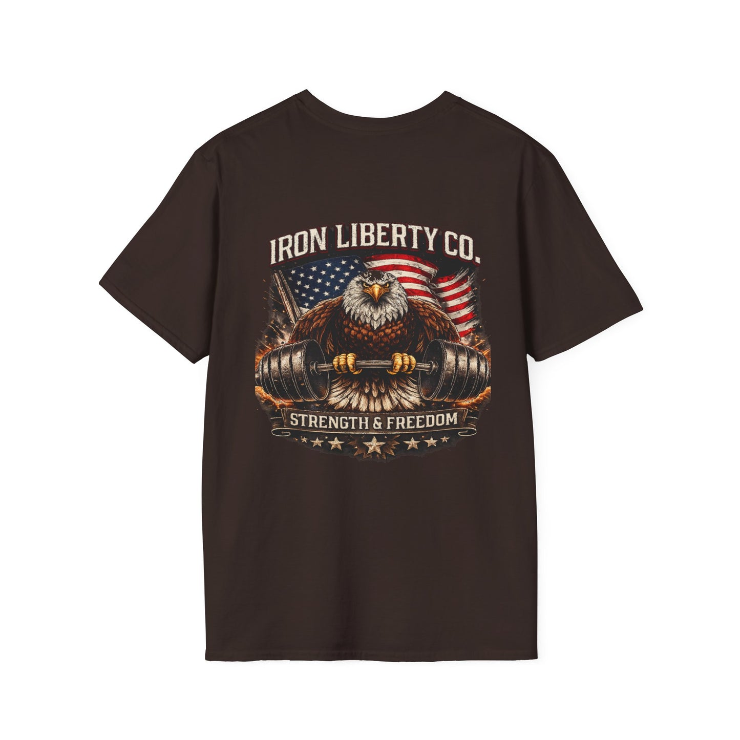 Iron Liberty Co. T-Shirt — Strength & Freedom Bald Eagle Workout Tee